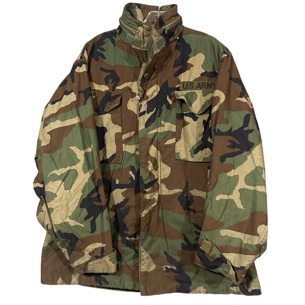 Vintage US Army M-65 Field Jacket Woodland Camo Medium Regular Golden Mfg Co